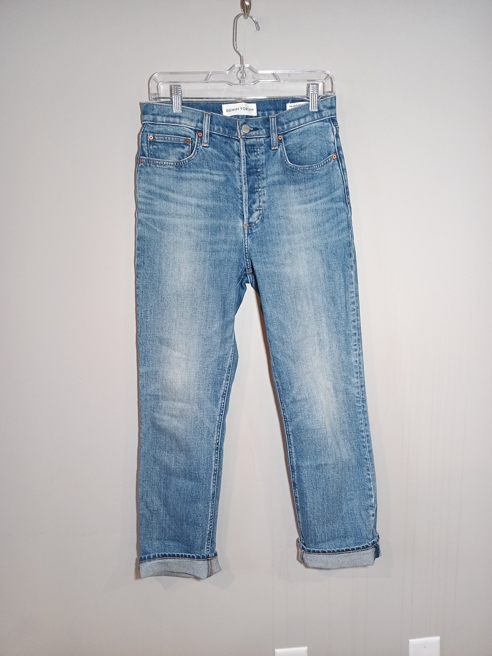 denim forum the arlo hi-rise straight jean 5 yrs bleu with love Size 27 28L